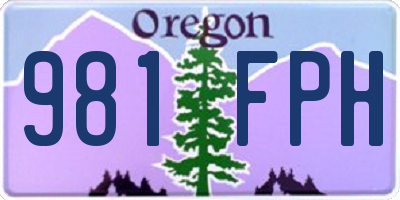 OR license plate 981FPH
