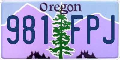 OR license plate 981FPJ