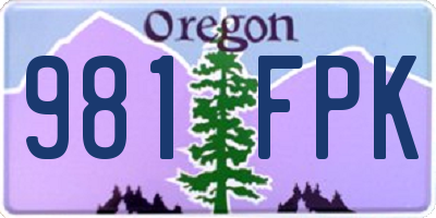 OR license plate 981FPK