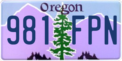 OR license plate 981FPN