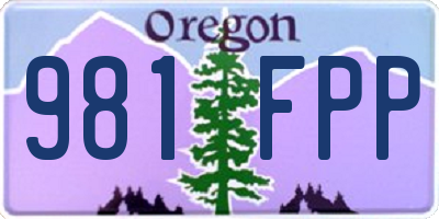 OR license plate 981FPP