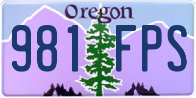 OR license plate 981FPS