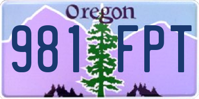 OR license plate 981FPT