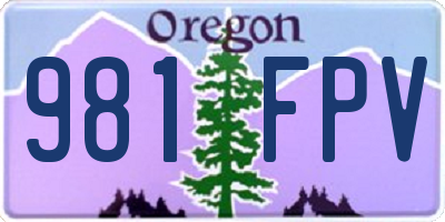 OR license plate 981FPV