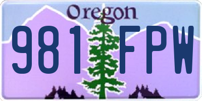 OR license plate 981FPW