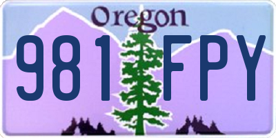 OR license plate 981FPY