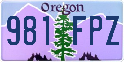 OR license plate 981FPZ