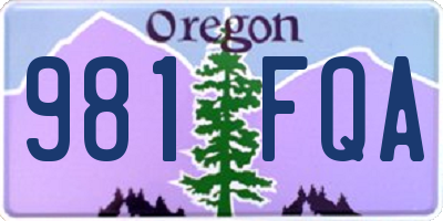 OR license plate 981FQA