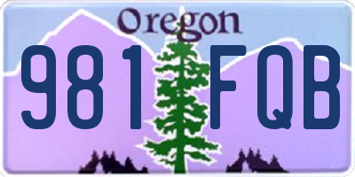 OR license plate 981FQB