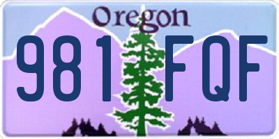 OR license plate 981FQF