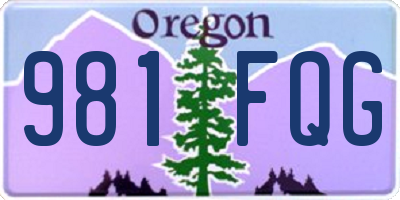 OR license plate 981FQG