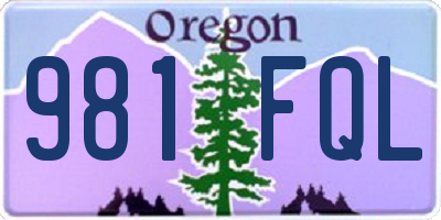 OR license plate 981FQL