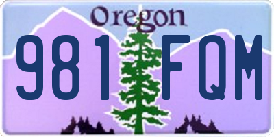 OR license plate 981FQM