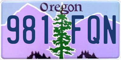OR license plate 981FQN