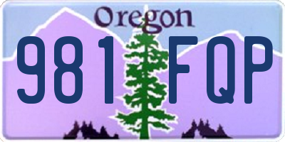 OR license plate 981FQP