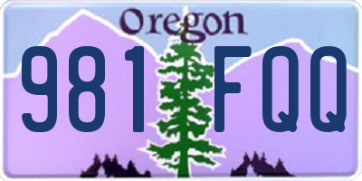 OR license plate 981FQQ
