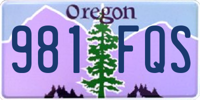 OR license plate 981FQS