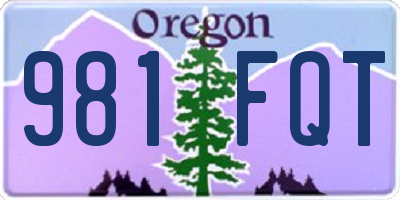 OR license plate 981FQT