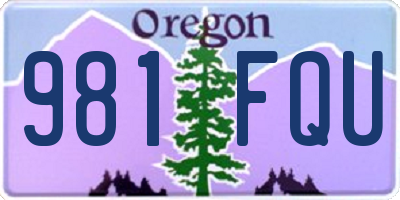 OR license plate 981FQU