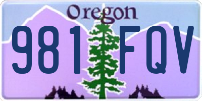 OR license plate 981FQV