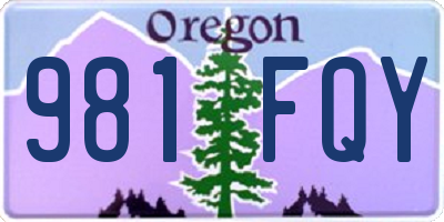 OR license plate 981FQY