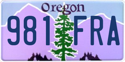 OR license plate 981FRA