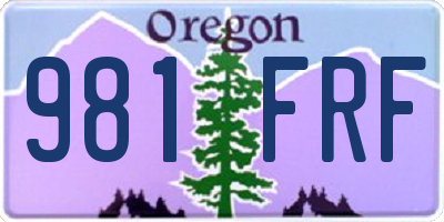 OR license plate 981FRF