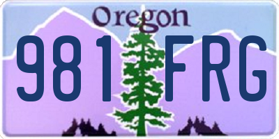 OR license plate 981FRG