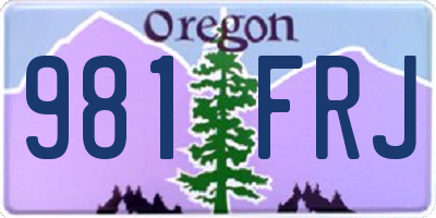 OR license plate 981FRJ