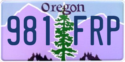 OR license plate 981FRP