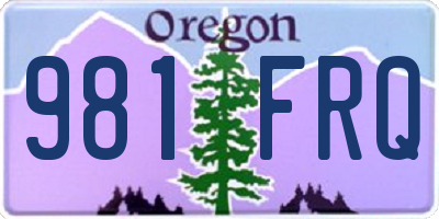 OR license plate 981FRQ
