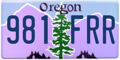 OR license plate 981FRR
