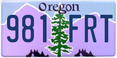 OR license plate 981FRT