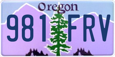 OR license plate 981FRV