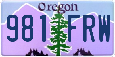 OR license plate 981FRW