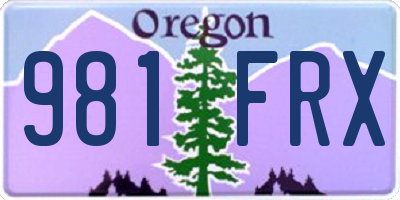 OR license plate 981FRX