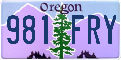 OR license plate 981FRY