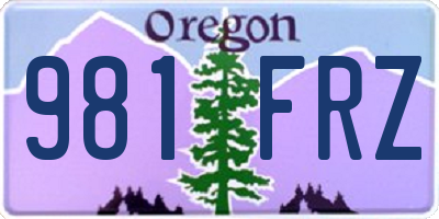 OR license plate 981FRZ