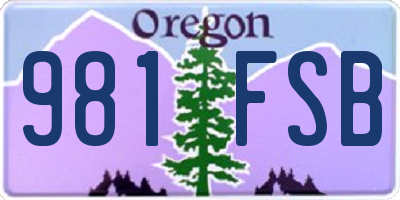 OR license plate 981FSB