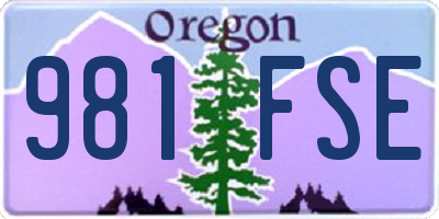 OR license plate 981FSE