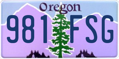 OR license plate 981FSG