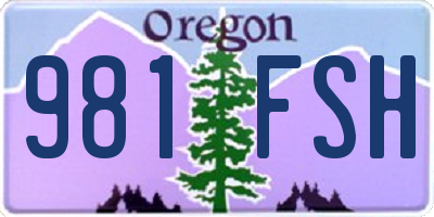 OR license plate 981FSH