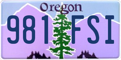 OR license plate 981FSI