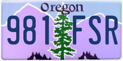 OR license plate 981FSR