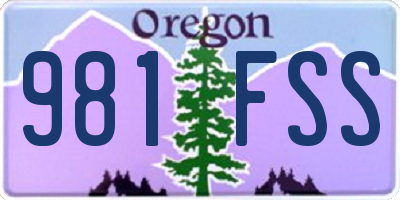 OR license plate 981FSS