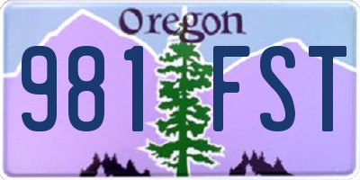 OR license plate 981FST