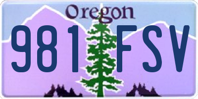 OR license plate 981FSV