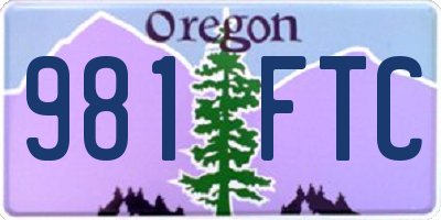 OR license plate 981FTC