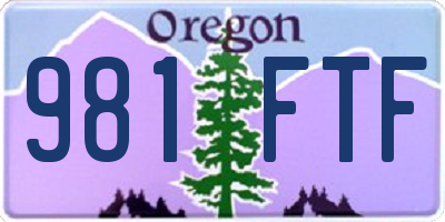 OR license plate 981FTF