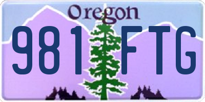 OR license plate 981FTG